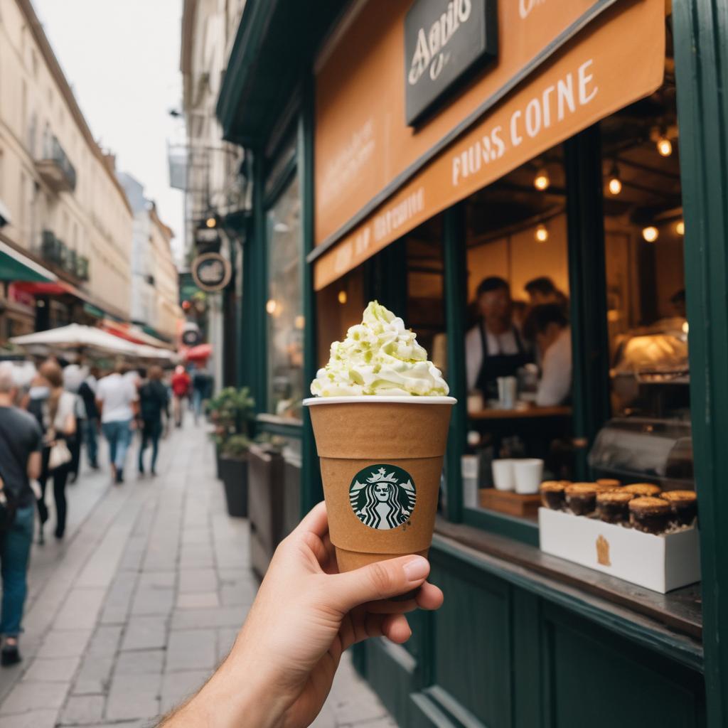 At La Bigoudène Café in Saint Denis, enjoy a scoop of pistachio pudding ice cream and a rich coffee drink amidst bustling streets filled with the aroma of freshly brewed Arabica and Robusta beans from local cafes.